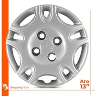 Kit 4 Calotas Palio Elx 2001 Aro 13 Prata Grid - Design Moderno e Fixação Segura - imagem 4