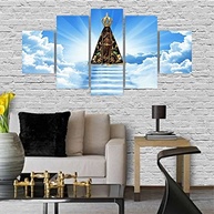 Quadros Decorativos Mosaico Nossa Senhora Aparecida 115x60cm em MDF - Design Sagrado e Moderno - imagem 5