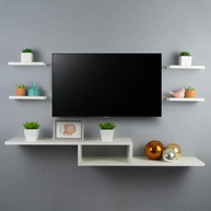 Rack TV Suspenso Branco 110cm - Design Moderno para Sala e Quarto - imagem 1