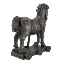 Veronese Design Cavalo de Tróia 26cm - Estátua de Decoração em Resina com Acabamento Bronze - imagem 5