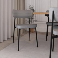 Cadeira Fixa Alloa 50x44,7x83,8cm - Design Contemporâneo com Toques Retrô em Aço Epóxi Cinza - imagem 3