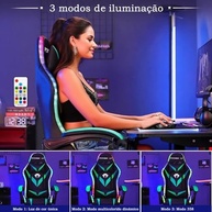 Cadeira Gamer RGB Python Fly com Iluminação, Design Ergonômico e Reclínio (Verde) - imagem 5