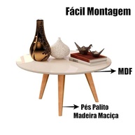 Mesa de Centro Dubai - Design Redondo Tripé Moderno para Sala - imagem 2
