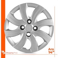 Kit 4 Calotas Palio Attractive Aro 14 Prata - Design Grid e Fixação Segura - imagem 4
