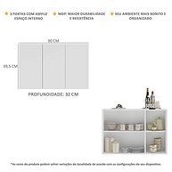 Aparador Buffet 3 Portas Veneza - Design Moderno em Branco para Ambientes Sofisticados - imagem 5