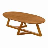 Mesa de Centro Classic Oval Tebarrot Nature - Design Elegante com Pés de Madeira Maciça - imagem 3