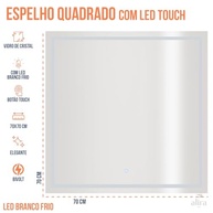 Espelho Quadrado com LED Touch Luxo 70x70cm | Iluminação Moderna e Design Premium - imagem 4