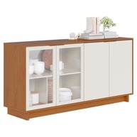 Buffet Vitória Colibri Móveis – 4 Portas, 2 Prateleiras, Design Retrô em Freijó e Off White - imagem 1