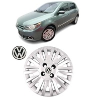 Jogo 4 Calotas Aro 14 VW Gol, Voyage e Saveiro G5 (2008-2012) - Design Grid com Adesivo Logo Resinado - imagem 3