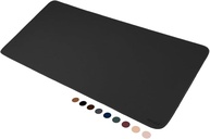 MousePad Desk Pad Eddias em Couro Ecologico 90x40cm + Porta-Copos - (Preto) - imagem 1