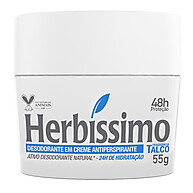 Desodorante Creme Antitranspirante Talco Herbíssimo 55G – 48h de Frescor - imagem 1