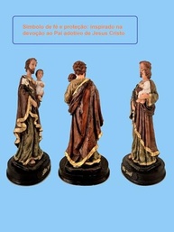 Imagem de São José Pai Adotivo de Jesus - Escultura em Resina 15 cm - Pintura Manual Detalhada - imagem 5