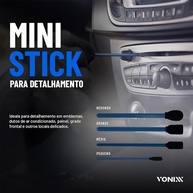 Kit 12 Mini Sticks de Limpeza e Detalhamento Automotivo Vonixx: Precisão para seu Carro! - imagem 3