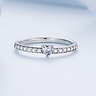 Anel Bamoer 925 Prata com Zircônia – Elegância e Amor em Cada Detalhe - imagem 2