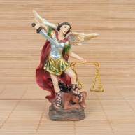 São Miguel Arcanjo - Estatueta Religiosa em Resina com Detalhes Artesanais - 10 cm - imagem 5