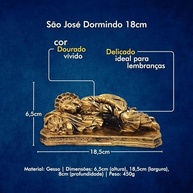 Imagem de São José Dormindo em Gesso Dourado 18cm - Ouro Envelhecido com Detalhes Finais - imagem 4