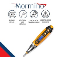 Multímetro Digital Caneta Detector de Tensão e Corrente com Mini Lanterna e Fita Isolante Anti-Chamas - imagem 5