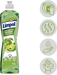 Kit Detergente Gel Concentrado Limpol Limão e Verbena 400g + 400g - Limpeza Eficiente e Aroma Refrescante - imagem 3