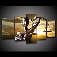 Quadro Decorativo 129x63cm para Escritório de Advocacia - Deusa da Justiça - imagem 2
