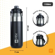 Garrafa Térmica Isomax 1L NTK - Inox 18/8, Isolamento Térmico Avançado para Esportes e Dia a Dia - Preto - imagem 3