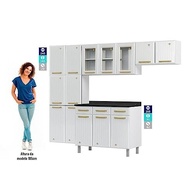 Cozinha Compacta com Vidro 4 Peças Diamante Telasul Branco - Design Moderno em Aço Inox - imagem 5