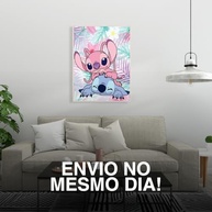 Kit Pintura de Diamantes 5D Stitch e Angel Rosa 40x30cm - Atividade Criativa Infantil com Cristais Brilhantes - imagem 5