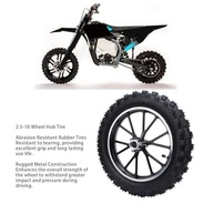 Pneu Aro 10" para Mini Moto e Bicicleta de Sujeira - Roda Dianteira com Cubo e Rolamento 12mm (Preto) - imagem 5