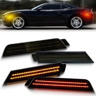 Kit Luzes LED Fumê Para-choque Dianteiro e Traseiro Chevy Camaro 5ª Geração (2010-2015) - 4 Peças Âmbar/Vermelho - imagem 1