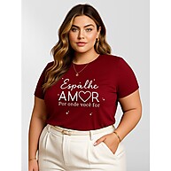 Blusa Feminina Plus Size 100% Algodão - Conforto e Estilo para Todos os Dias - imagem 1