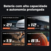 Compressor de Ar Digital 150PSI 120W: Encha Pneus Rápido e com Inteligência | Power Bank + Lanterna LED - imagem 3