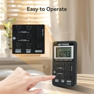 Rádio Portátil Retekess V112: Som Digital AM/FM com Fone, Bateria Recarregável e LCD - Preto - imagem 4