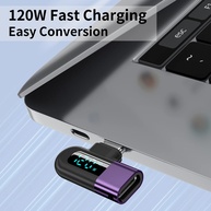 Adaptador USB-C 90°: Power Delivery 120W e Display Digital - imagem 3
