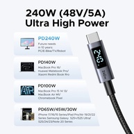 Cabo USB-C 240W UGREEN: Carregamento Turbo + Display Digital - imagem 3