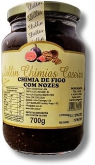 Geleia Dillin Chimia Artesanal Da Serra Gaúcha Com Pedaços da Fruta Sem Conservantes 700g Para Tortas Confeitaria Culinária Chef (Figo com Nozes) - imagem 2
