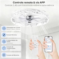 Ventilador de Teto Hivento com Controle App e Remoto | Luz LED Dimerizável e Motor DC Silencioso - imagem 5