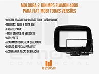 Moldura 2 Din 7" Fiat Mobi Fiamon: Upgrade Perfeito para seu Carro - Preto - imagem 3
