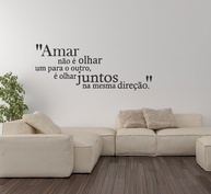 Adesivo de Parede Amar É Olhar Na Mesma Direção - Decoração Romântica para Casal - imagem 1