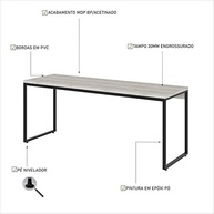 Mesa Dinâmica Diretor 180x60x75cm - Design Moderno e Funcionalidade Premium - imagem 5