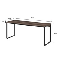 Mesa Dinâmica Diretor 180x60x75cm - Design Moderno em Nogal e Estrutura Preta - imagem 3