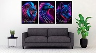 Kit 3 Quadros Decorativos Disciplina Execução Foco - Leão, Lobo e Águia - imagem 3