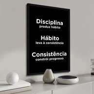 Quadro Decorativo Frase Motivacional Disciplina - Kit com 3 Unidades 33x43cm | Ideal para Quarto, Sala e Escritório - imagem 3