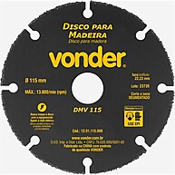 Disco Corte Madeira 115mm Vonder: Rápido e Preciso! - imagem 1