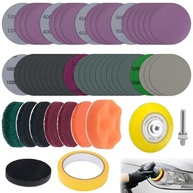 Kit de Restauração de Farol 53 Peças - Disco de Lixamento 7,6cm com Suporte 1/4" - Almofadas e Papel de Lixa para Polimento Automotivo - imagem 2