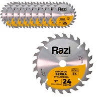 Disco Serra Circular 7.1/4" Madeira: Kit 10x Razi 24 Dentes - imagem 1