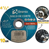 Discos de Corte Inox Bramix: Kit 10 para Lixadeira - imagem 1