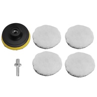 Kit de Discos de Lã para Polimento de Carro - 4 Peças + Adaptador 5/8" - imagem 1