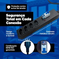 Filtro de Tomada Régua 4 Tomadas com Disjuntor 20A e Cabo 1 Metro: Segurança e Conectividade para Seus Equipamentos - imagem 5