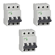 Disjuntor Tripolar 50A Schneider Easy9: Kit com 3 - imagem 1