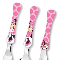 Conjunto de Talheres Disney Kids Minnie 3 Peças Rosa - Ergonômico e Seguro para Crianças - imagem 4