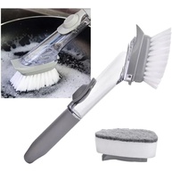 Escova Dispenser 2 em 1 com Esponja e Detergente Integrado - Limpeza Inteligente para Cozinha - imagem 1